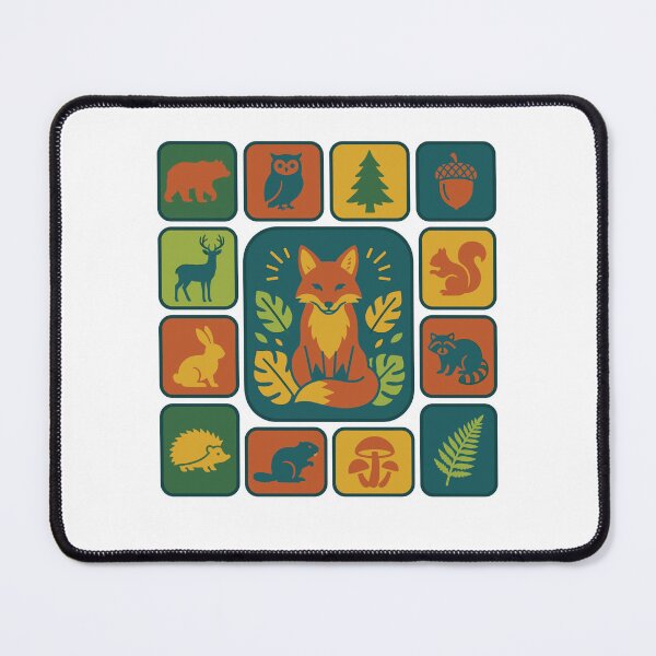 Item preview, Woodland Forest Animals Retro Nature Icons designed and sold by GlobuddyStore.