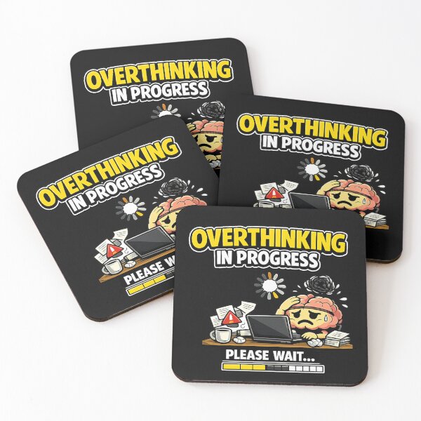 Item preview, Overthinking in Progress – Funny Loading Brain Design designed and sold by stevenwoodcock.