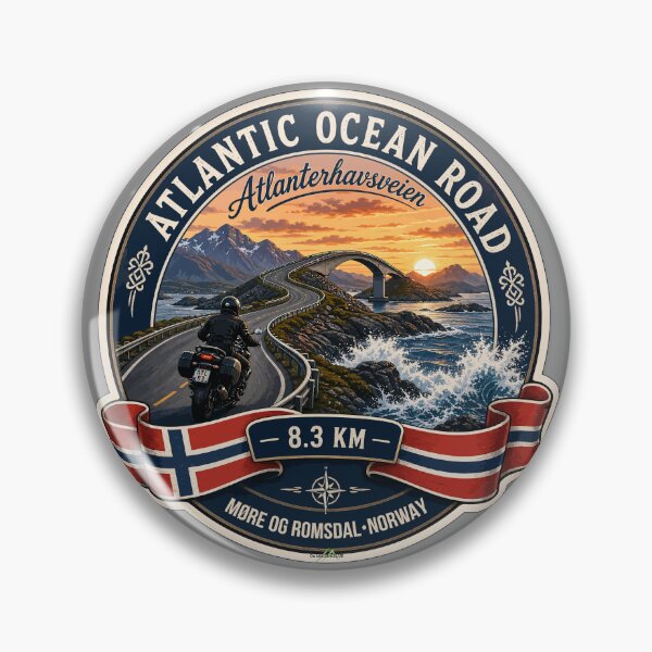 Item preview, Atlantic Ocean Road Norway Atlanterhavsvegen Sticker TShirt 05 designed and sold by OuterShellUK.