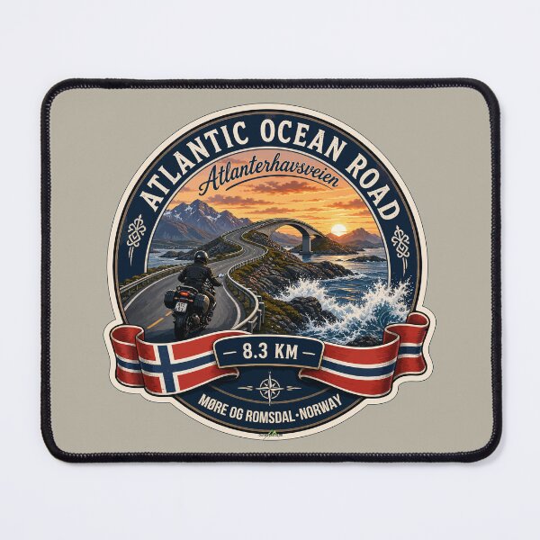 Item preview, Atlantic Ocean Road Norway Atlanterhavsvegen Sticker TShirt 05 designed and sold by OuterShellUK.