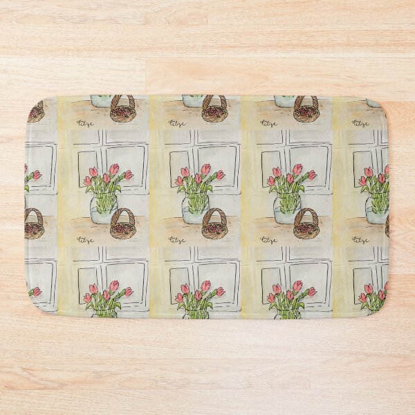 Item preview, Pink Flowers & Strawberries - Floral Life Ilustration  designed and sold by lilylightstudio.