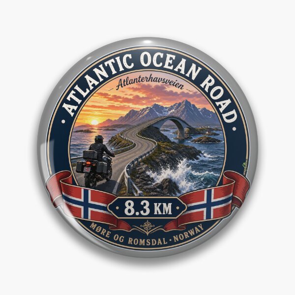 Item preview, Atlantic Ocean Road Norway Atlanterhavsvegen Sticker TShirt 06 designed and sold by OuterShellUK.