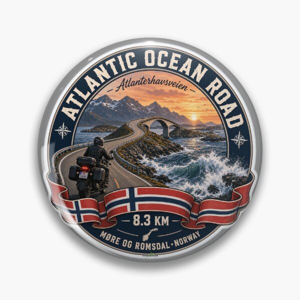 Item preview, Atlantic Ocean Road Norway Atlanterhavsvegen Sticker TShirt 07 designed and sold by OuterShellUK.