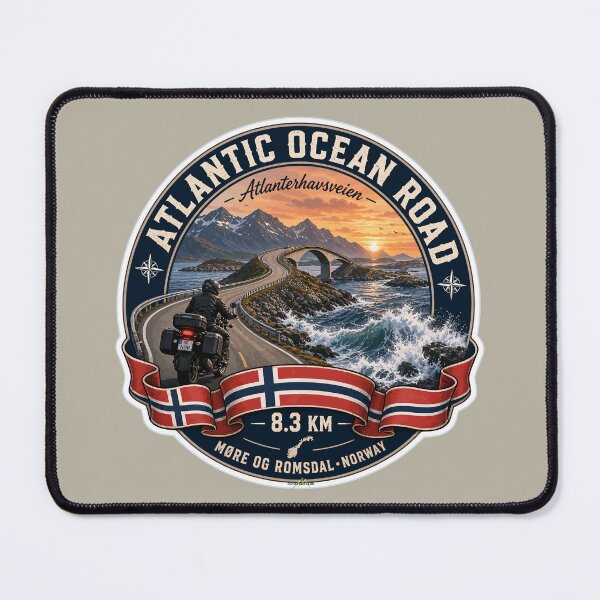 Item preview, Atlantic Ocean Road Norway Atlanterhavsvegen Sticker TShirt 07 designed and sold by OuterShellUK.