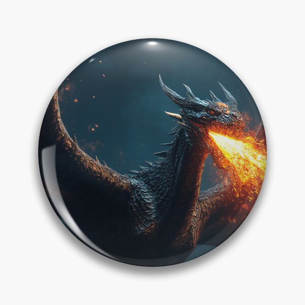 Item preview, Feroz dragón negro que escupe fuego designed and sold by StudioForge.