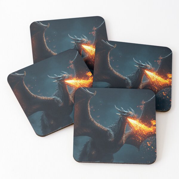 Item preview, Fierce Black Dragon Breathing Fire designed and sold by StudioForge.