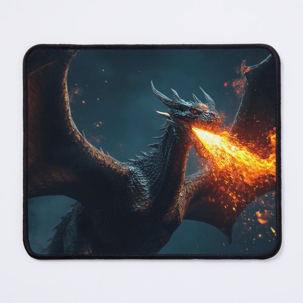 Item preview, Fierce Black Dragon Breathing Fire designed and sold by StudioForge.