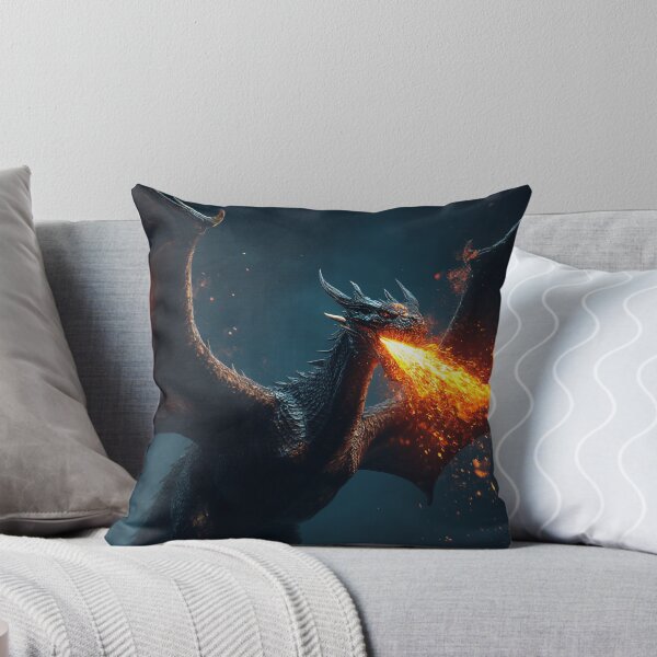 Item preview, Fierce Black Dragon Breathing Fire designed and sold by StudioForge.