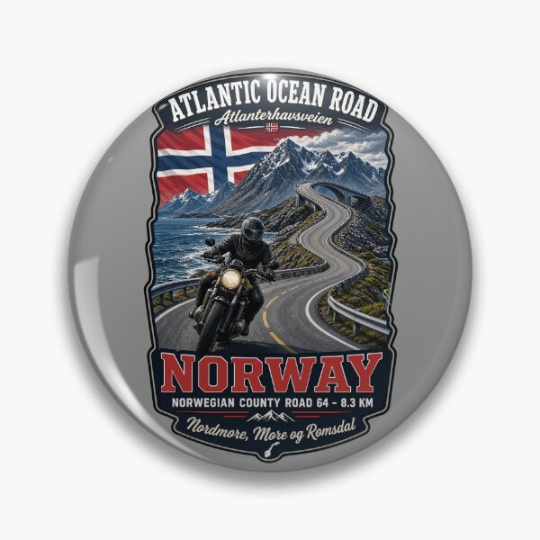 Item preview, Atlantic Ocean Road Norway Atlanterhavsvegen Sticker TShirt 08 designed and sold by OuterShellUK.