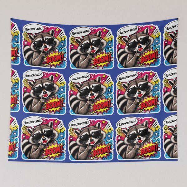 Item preview, Pop Art Cool Raccoon "Raccoon-tastic" with Sunglasses designed and sold by Natalia-Vlad.