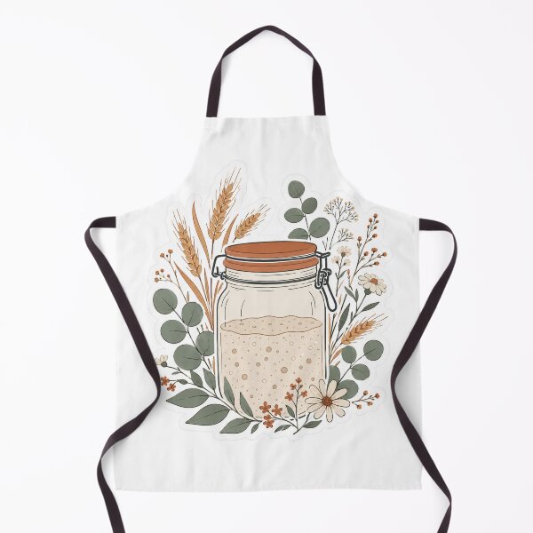 Item preview, Sourdough Starter Jar with Floral Botanicals and Wheat designed and sold by TSshirtShoppe.