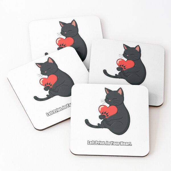Item preview, Black Cat - Left Print In Your Heart - Funny Black Cat Gift designed and sold by pawdrops.
