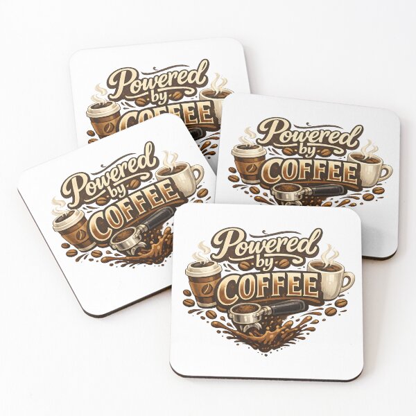Item preview, powered by coffee designed and sold by Black-White-art.