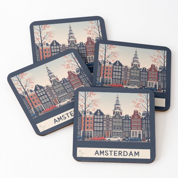 Item preview, Amsterdam Netherlands Travel Poster Canal City Wall Art European Vacation Print designed and sold by Eclipse 3699.