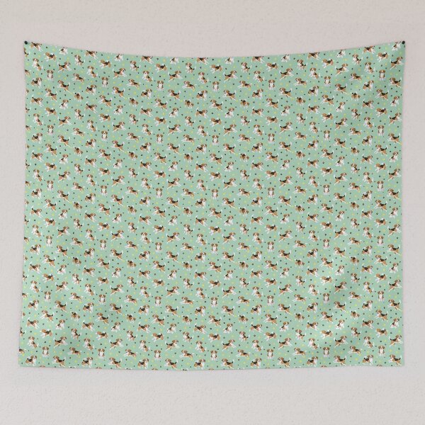 Item preview, Energetic Beagle Pups and Paw Prints Pattern designed and sold by TJ Art and Camera.