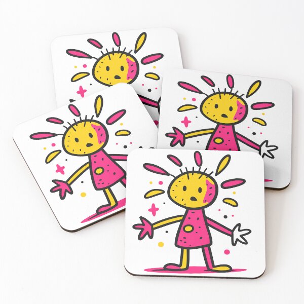 Item preview, Neon Joy Doodle – Yellow & Pink Abstract Character designed and sold by fateh236.