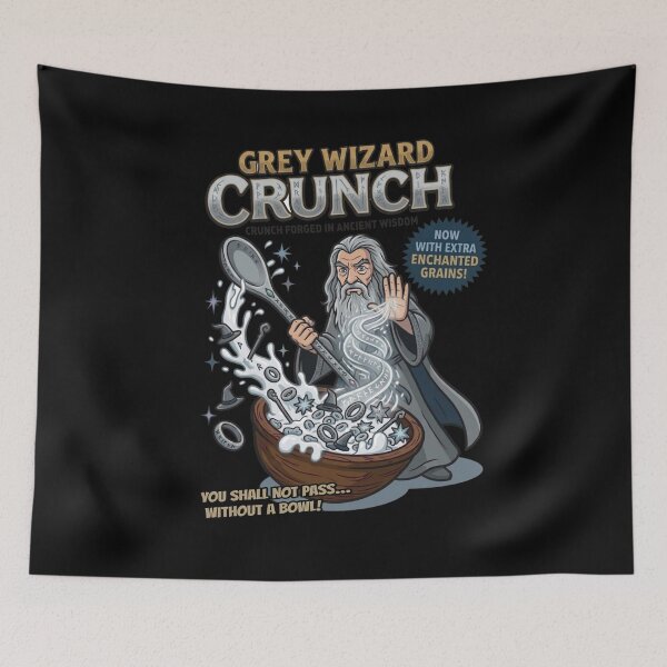 Item preview, Grey Wizard Crunch | Ancient Wisdom Breakfast Cereal | Funny Fantasy Mashup designed and sold by VoglR.