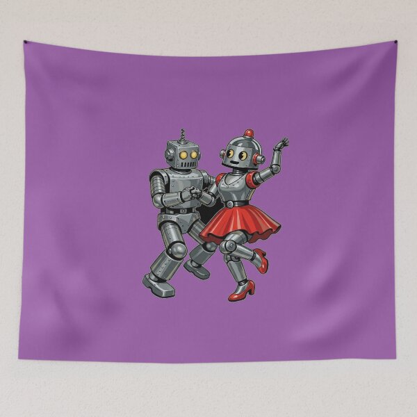 Item preview, Retro Robot Couple Dancing designed and sold by LegendQuarter.
