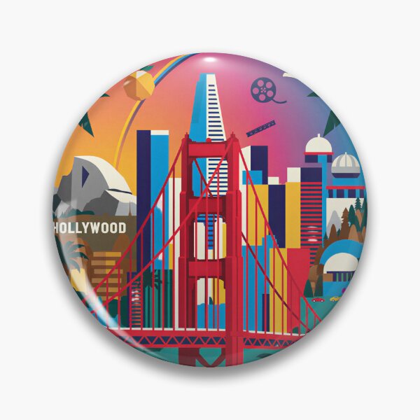 Item preview, Retro California Skyline Poster designed and sold by Aminlazir.