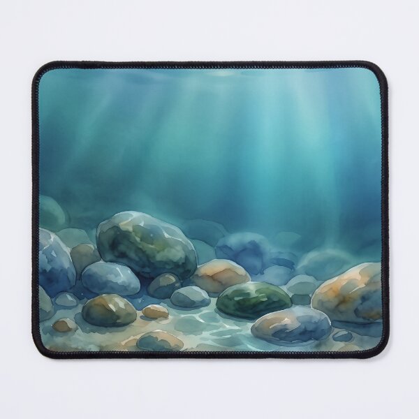 Item preview, Sunlit Underwater River Rocks designed and sold by Neural Dream.