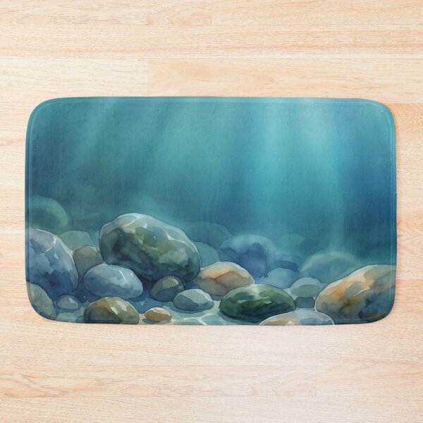 Item preview, Sunlit Underwater River Rocks designed and sold by Neural Dream.
