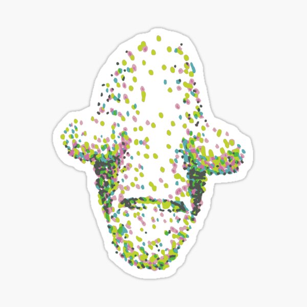 stippled face sketch doodle Sticker