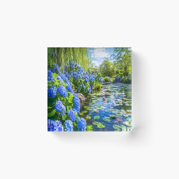 Item preview, Blue Hydrangea Pond Garden designed and sold by CyndiEpps.