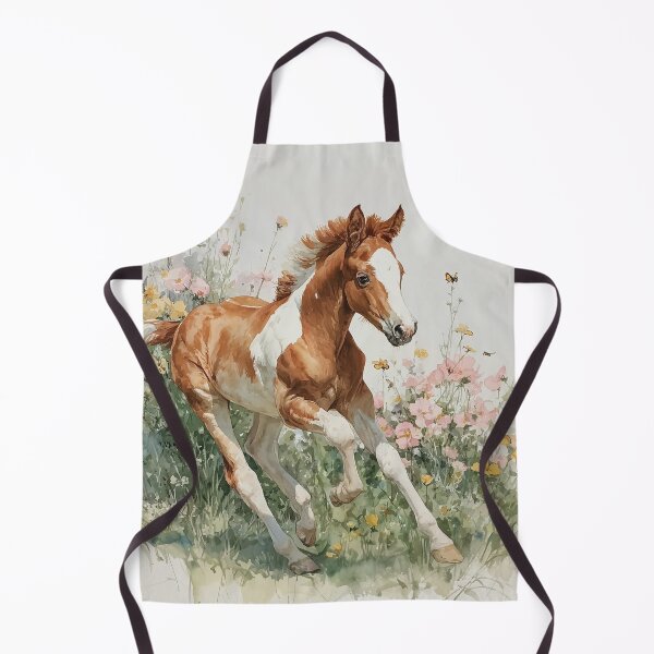Item preview, Foal Chasing Butterflies in a Wildflower Field designed and sold by RossignolStudio.