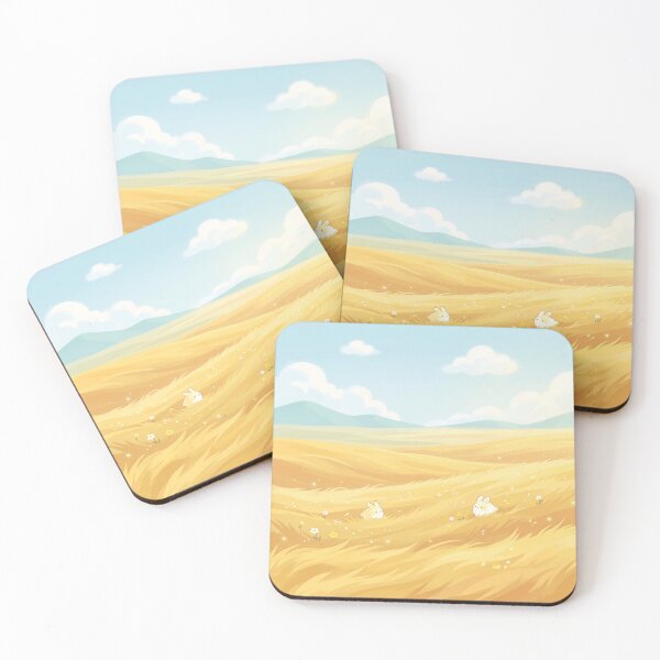 Item preview, Cute Bunnies in Golden Wheat Field Landscape designed and sold by Neural Dream.