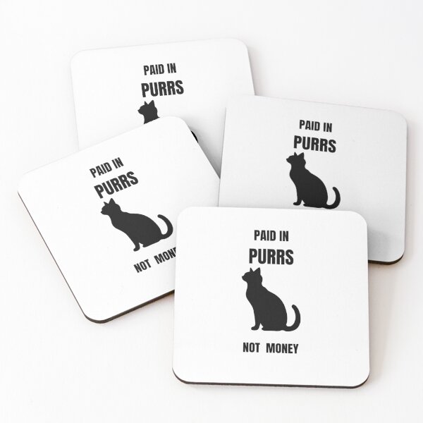 Item preview, Paid in Purrs Not Money Funny Cat Sticker | Minimalist Black Cat Quote for Cat Lovers designed and sold by Savage Cat Quotes.