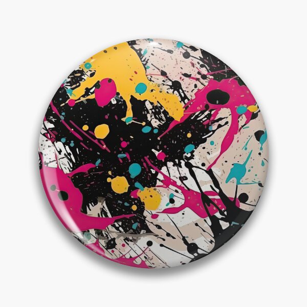 Item preview, Intense Neon Pink & Yellow Paint Splash Pattern designed and sold by VibeShift Studio.