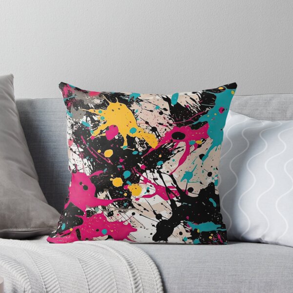 Item preview, Intense Neon Pink & Yellow Paint Splash Pattern designed and sold by VibeShift Studio.