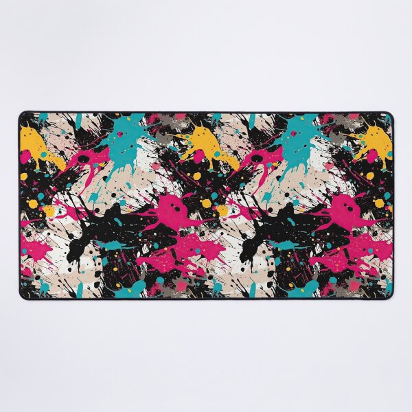 Item preview, Intense Neon Pink & Yellow Paint Splash Pattern designed and sold by VibeShift Studio.