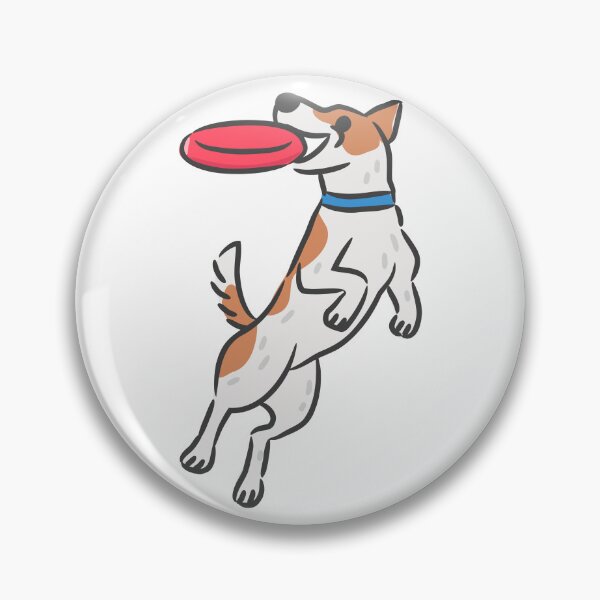 Item preview, Active Jack Russell Terrier dog jumping and catching red frisbee disc. designed and sold by monkik.