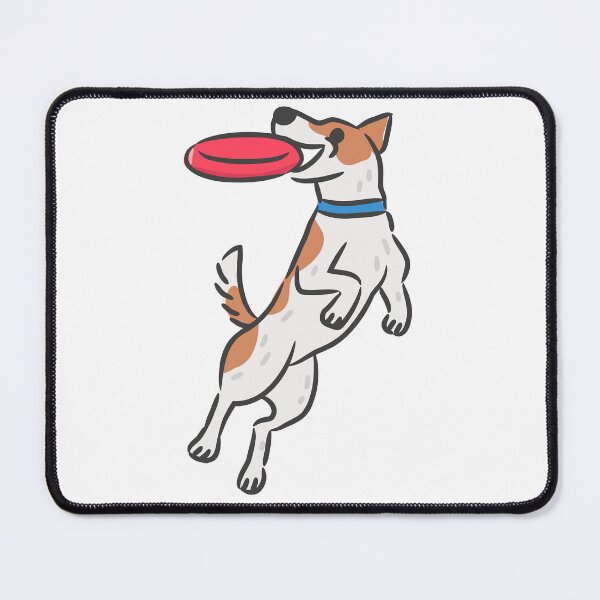 Item preview, Active Jack Russell Terrier dog jumping and catching red frisbee disc. designed and sold by monkik.