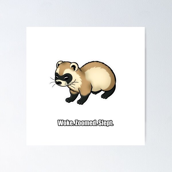 Item preview, Ferret - Woke Zoomed Slept - Funny Ferret Gift designed and sold by pawdrops.