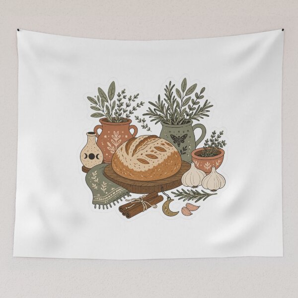 Item preview, Kitchen Witch Sourdough Bread with Herbs and Magical Botanicals designed and sold by TSshirtShoppe.