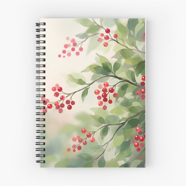Item preview, Red Berries and Green Leaves Branch designed and sold by Neural Dream.