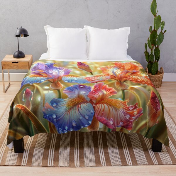 Item preview, Iris Flowers Field with Rain Drops designed and sold by MargaretWiktor.