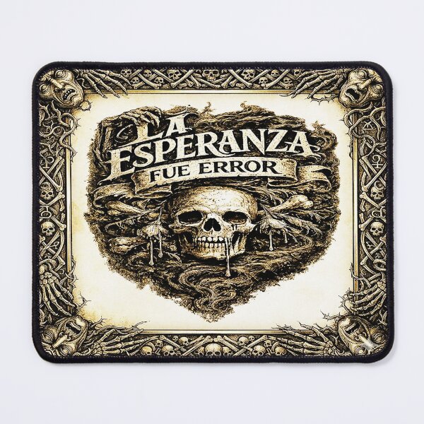 Item preview, «La esperanza fue un error»: diseño tipográfico gótico oscuro con calaveras designed and sold by Alchemy Forge.
