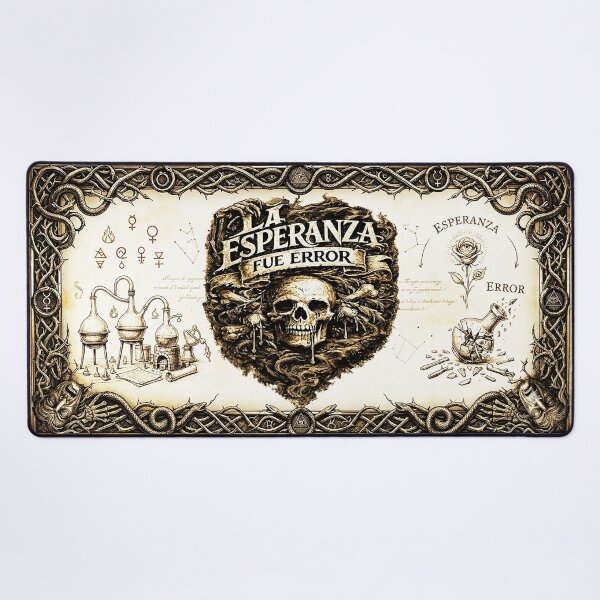 Item preview, «La esperanza fue un error»: diseño tipográfico gótico oscuro con calaveras designed and sold by Alchemy Forge.
