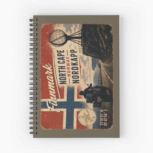 Item preview, Nordkapp North Cape Norway Motorcycle Sticker TShirt 12 designed and sold by OuterShellUK.