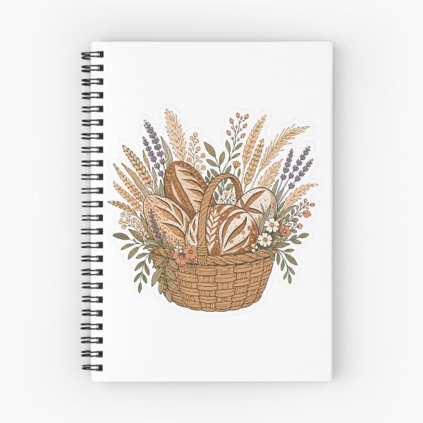 Item preview, Rustic Bread Basket with Sourdough Loaves and Wildflowers designed and sold by TSshirtShoppe.