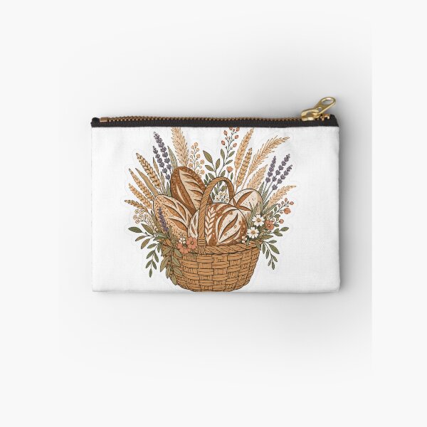 Item preview, Rustic Bread Basket with Sourdough Loaves and Wildflowers designed and sold by TSshirtShoppe.