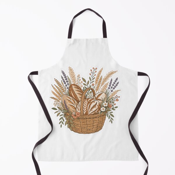 Item preview, Rustic Bread Basket with Sourdough Loaves and Wildflowers designed and sold by TSshirtShoppe.