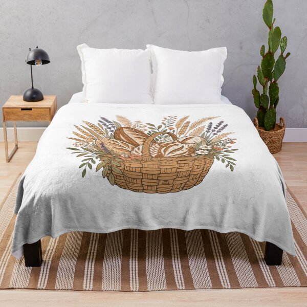 Item preview, Rustic Bread Basket with Sourdough Loaves and Wildflowers designed and sold by TSshirtShoppe.