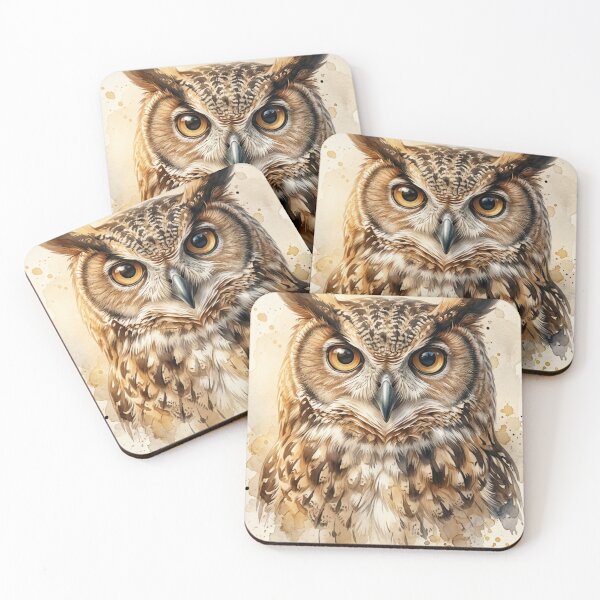 Item preview, Owl Art – Majestic Watercolor Owl Wildlife  designed and sold by OmikronStore.