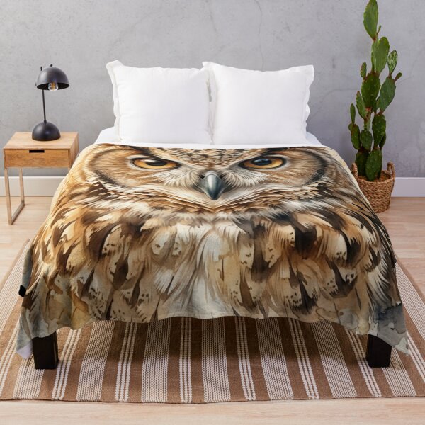 Item preview, Owl Art – Majestic Watercolor Owl Wildlife designed and sold by OmikronStore.