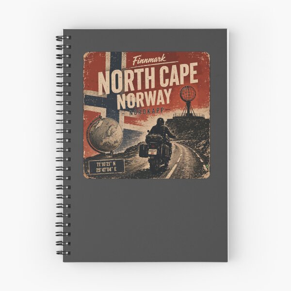 Item preview, Nordkapp North Cape Norway Motorcycle Sticker TShirt 13 designed and sold by OuterShellUK.
