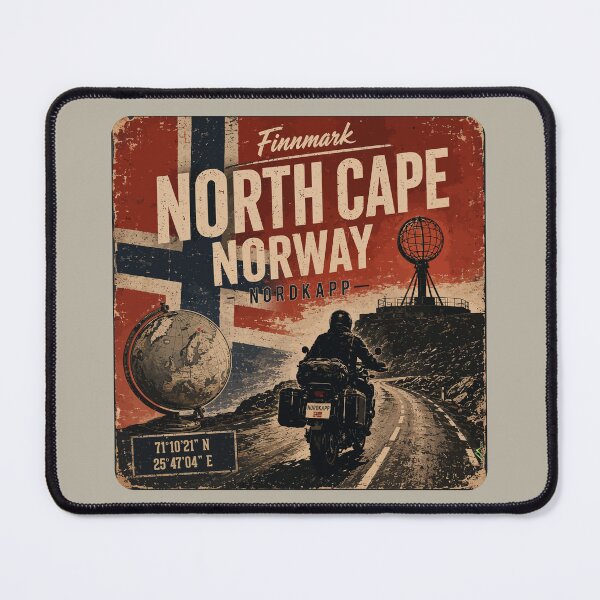 Item preview, Nordkapp North Cape Norway Motorcycle Sticker TShirt 13 designed and sold by OuterShellUK.